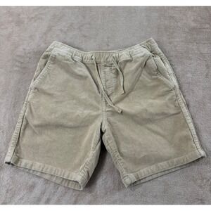 Katin Mens Corduroy Shorts size MD Tan Elastic Waist Drawstring EUC